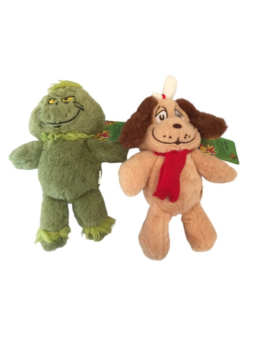 Dr. Seuss The Grinch Max the Dog Plush Dog Toys Set of 2 Crinkle Squeak